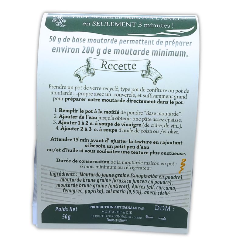 Moutarde maison à l'aneth 50 g - Lot de 12 | Cartonnette