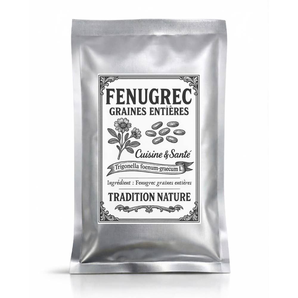 Fenugrec graines entières 50 g — Recharge sachet argenté