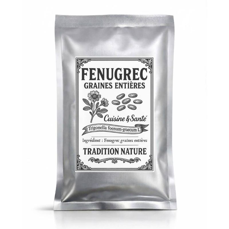 Fenugrec graines entières 50 g — Recharge sachet argenté
