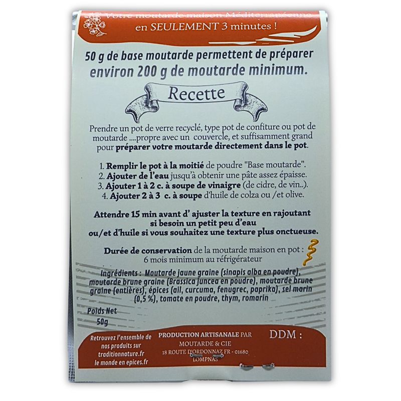 Moutarde maison méditerranéenne 50 g - Lot de 12 | Cartonnette