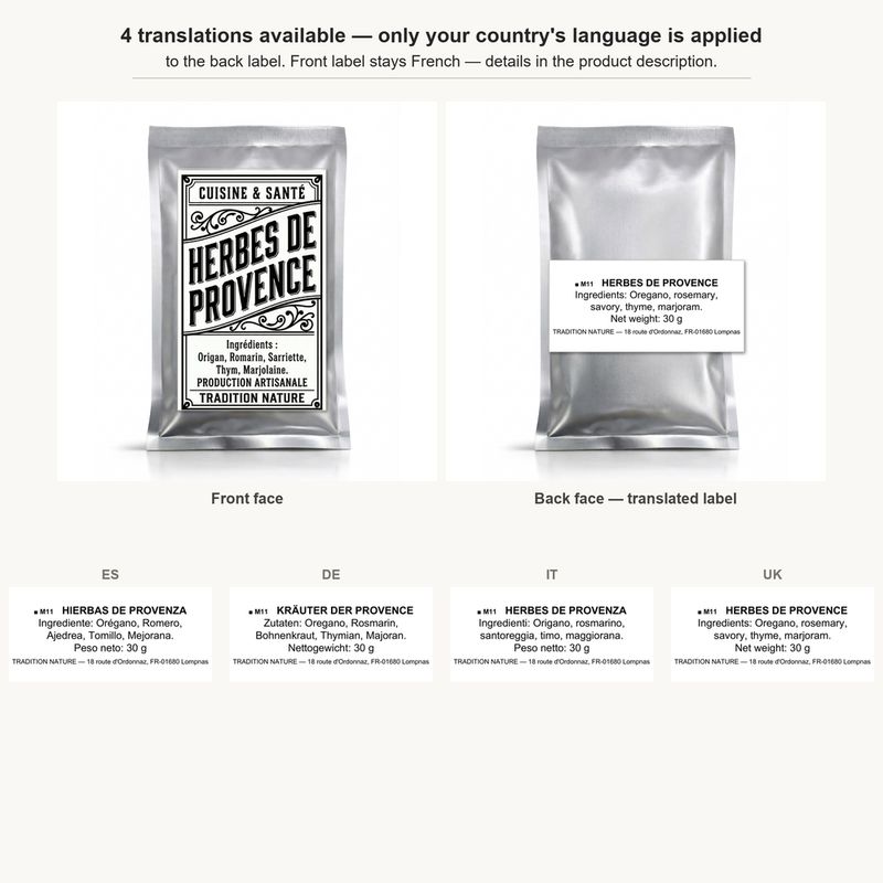 Herbes de Provence 30g — Sachet fraîcheur rétro artisanal