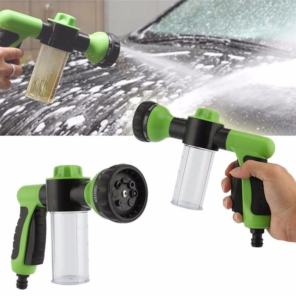 1Pc Pressure Hose Nozzle Foam Gun 8 In 1 Jet Spray Gun Soap Dispenser Garden Watering Horse Dog Animal Car Washing Tool Dropship