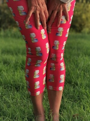 Leggins donna bionda rosso