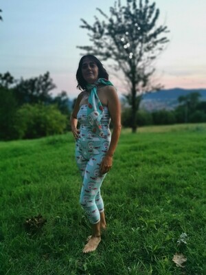 Leggins donna pesci azzurro