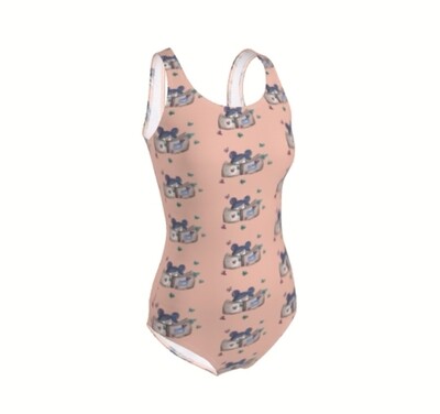 Costume intero con spalline donna pon pon rosa