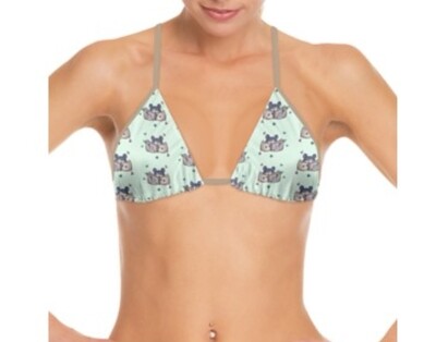 Costume bikini donna pon pon verde menta
