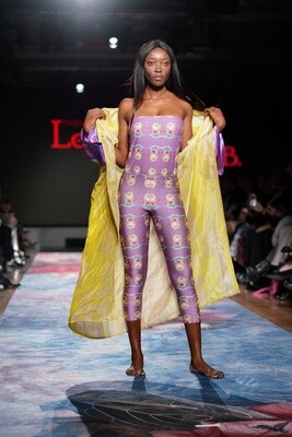 Kimono lungo oro e lilla