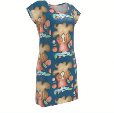 Vestito Casual donna ciliegia blu