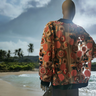Bomber in tulle fiori