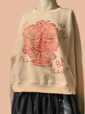 FELPA OVERSIZE CORTA PANNA