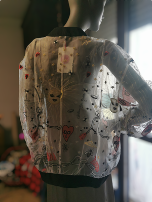 Bomber in tulle cuori