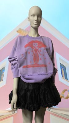 FELPA OVERSIZE VIOLA CHIARO