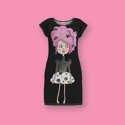 Vestito Casual donna pois black