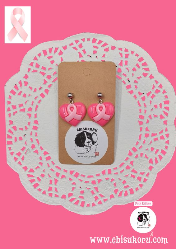 Tsemppi korvakoru, Rintasyöpä Tietoisuuskoru, pink ribbon, pinkki