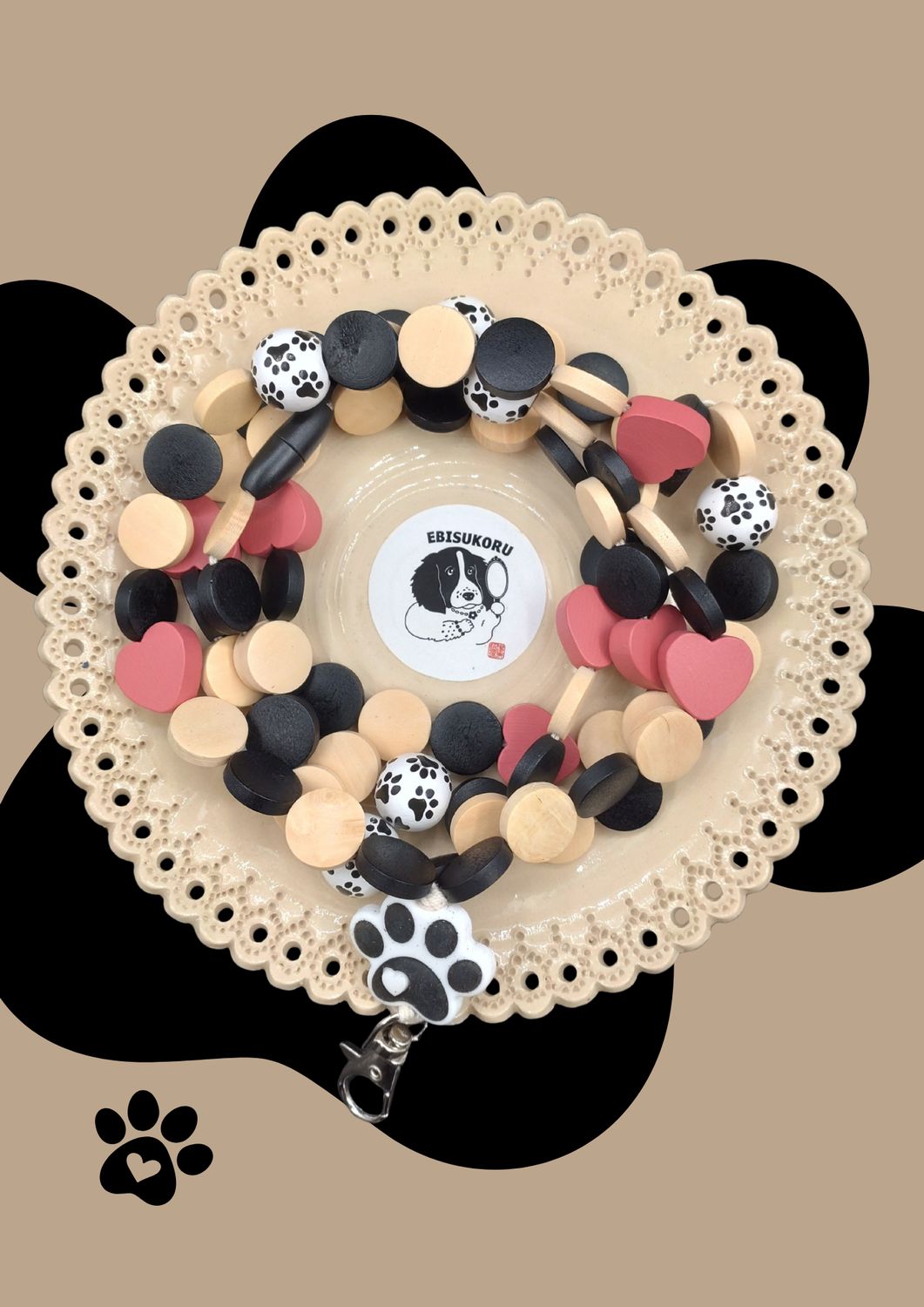 Avainnauha koirien ystäville, musta