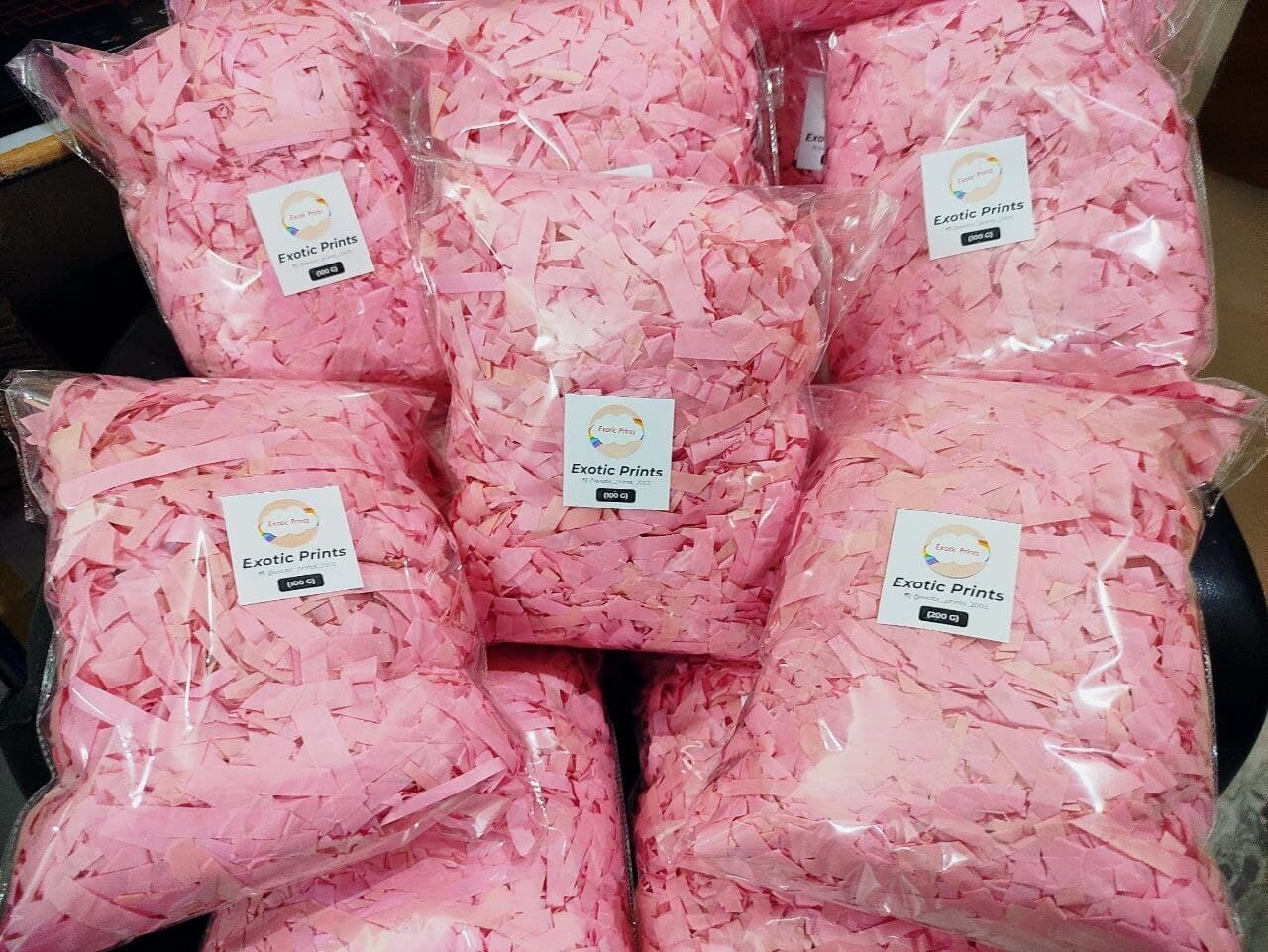 Shredded / Crinkled Paper - Product Cushioning (Baby Pink/ Light Green/Yellow Color)