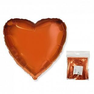 фольгированное сердце 18" оранжевое