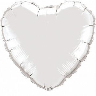 фольгированное сердце 18" серебро