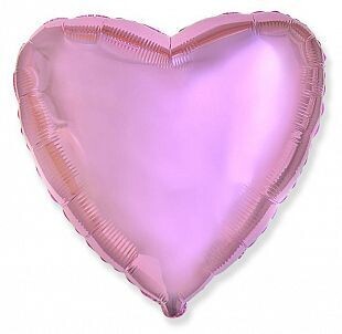 фольгированное сердце 18" светло розовый перламутр