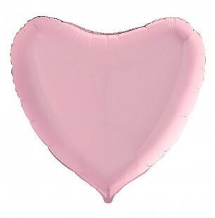 фольгированное сердце 36"(1м) Светло розовое