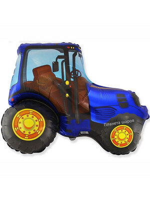 Фольгированный шар синий трактор