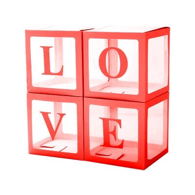 Коробка прозрачная с буквой «Love» размер одного куба 30*30 