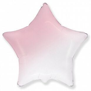 Звезда Бело-розовый градиент  18"(45см)/ White-Pink gradient
