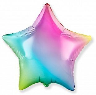 Звезда Радуга нежный градиент 18"(45см)/ Rainbow gradient