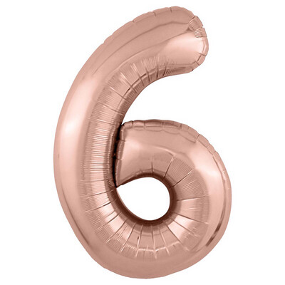 Цифра «6» слим розовое золото