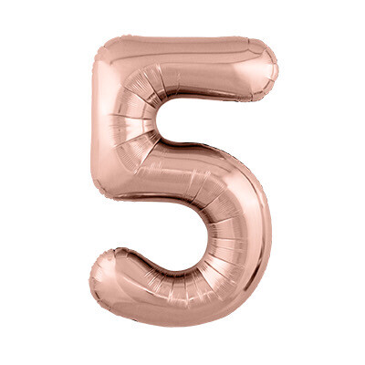 Цифра «5» слим розовое золото