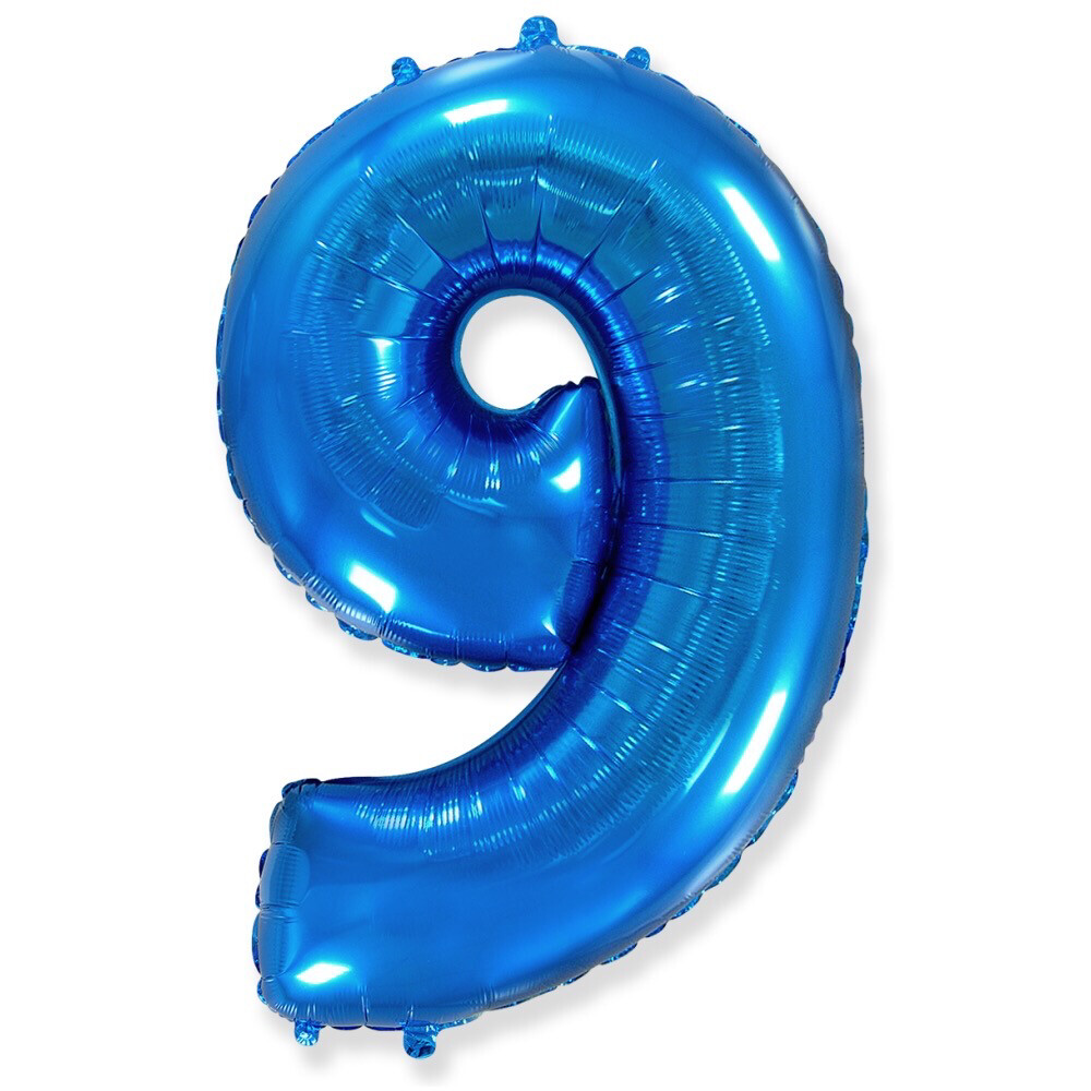 Цифра «9» синяя