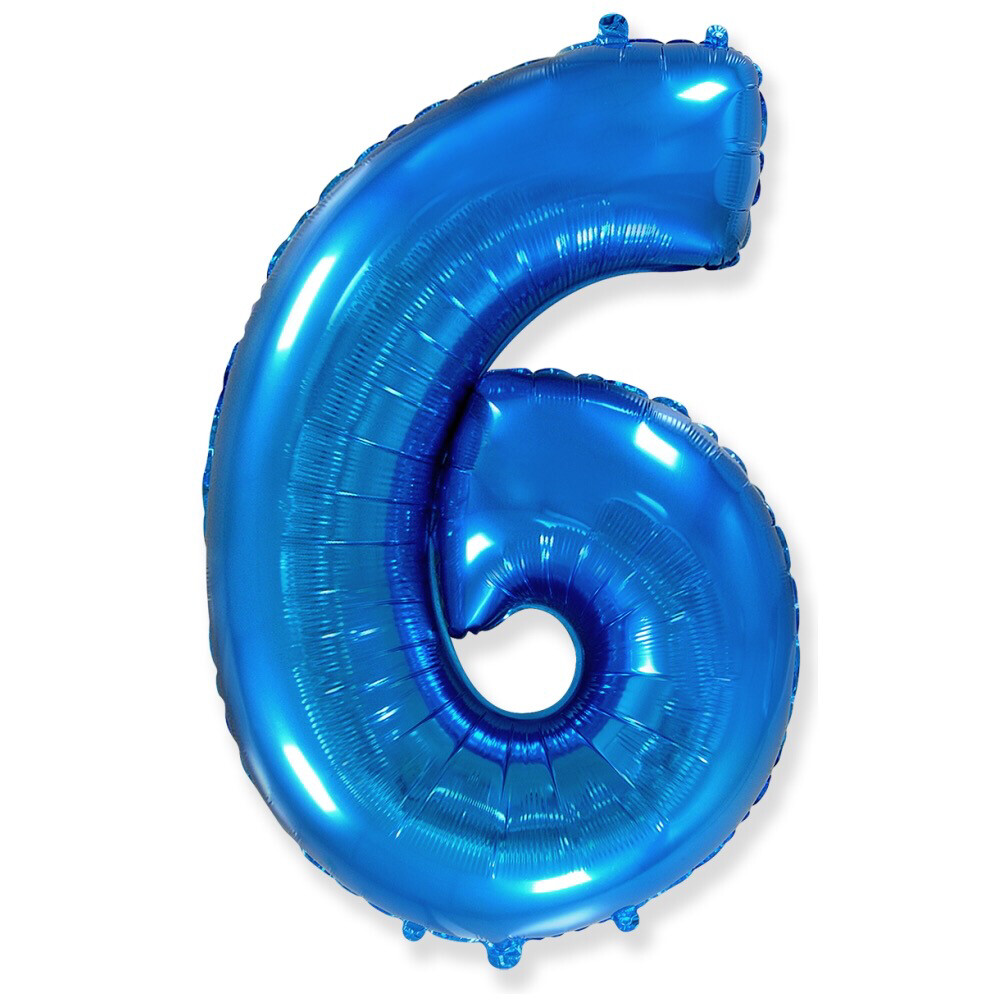 Цифра «6» синяя