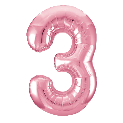 Цифра «3» светло розовая слим