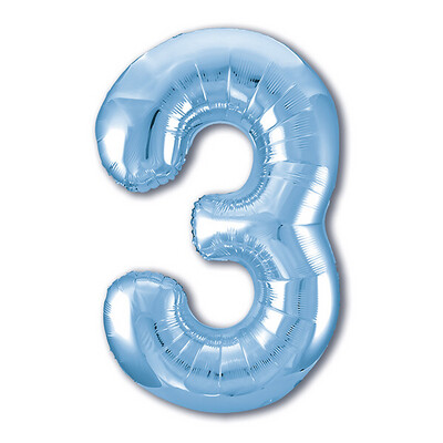 Цифра «3» голубая