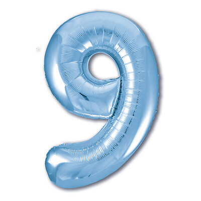 Цифра «9» голубая