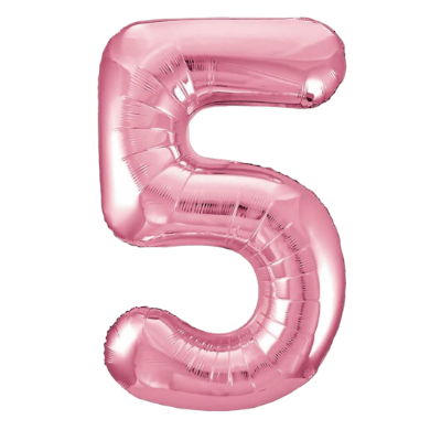 Цифра «5» светло розовая слим