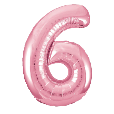 Цифра «6» светло розовая слим