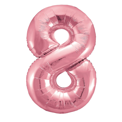 Цифра «8» светло розовая слим