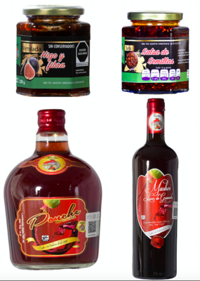 Pack x4 Mermelada de Higo, Salsa deSemillas, Ponche de granada,Licor de Granada