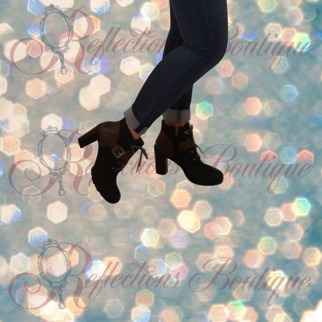 Nicole Sylvie Black Boot with Buckle