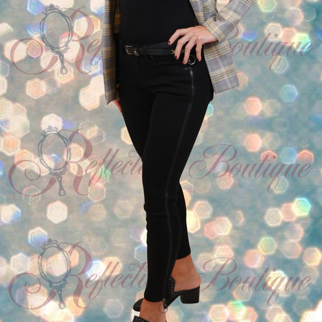 Funky Soul Black Zipper Leg Denim