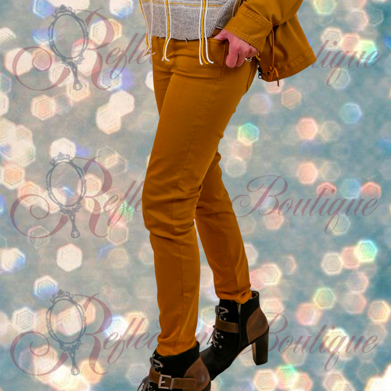 Liverpool Mustard Gia Glider (pull on) Ankle Skinny