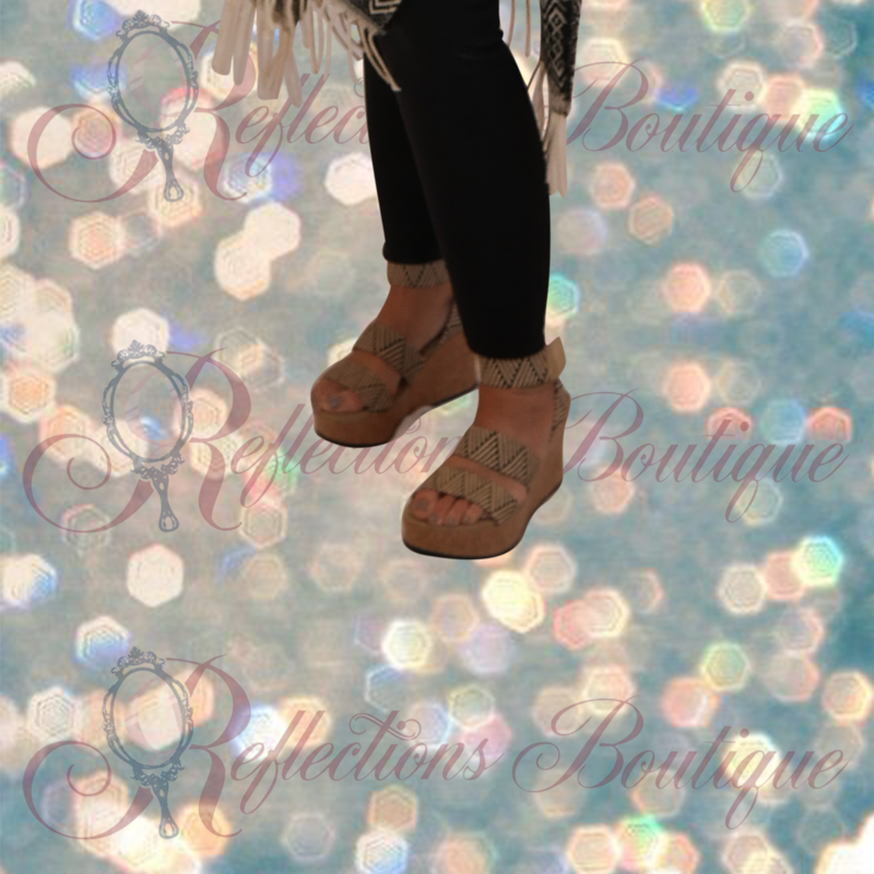 Madaline Girl Tan/Black Wedge