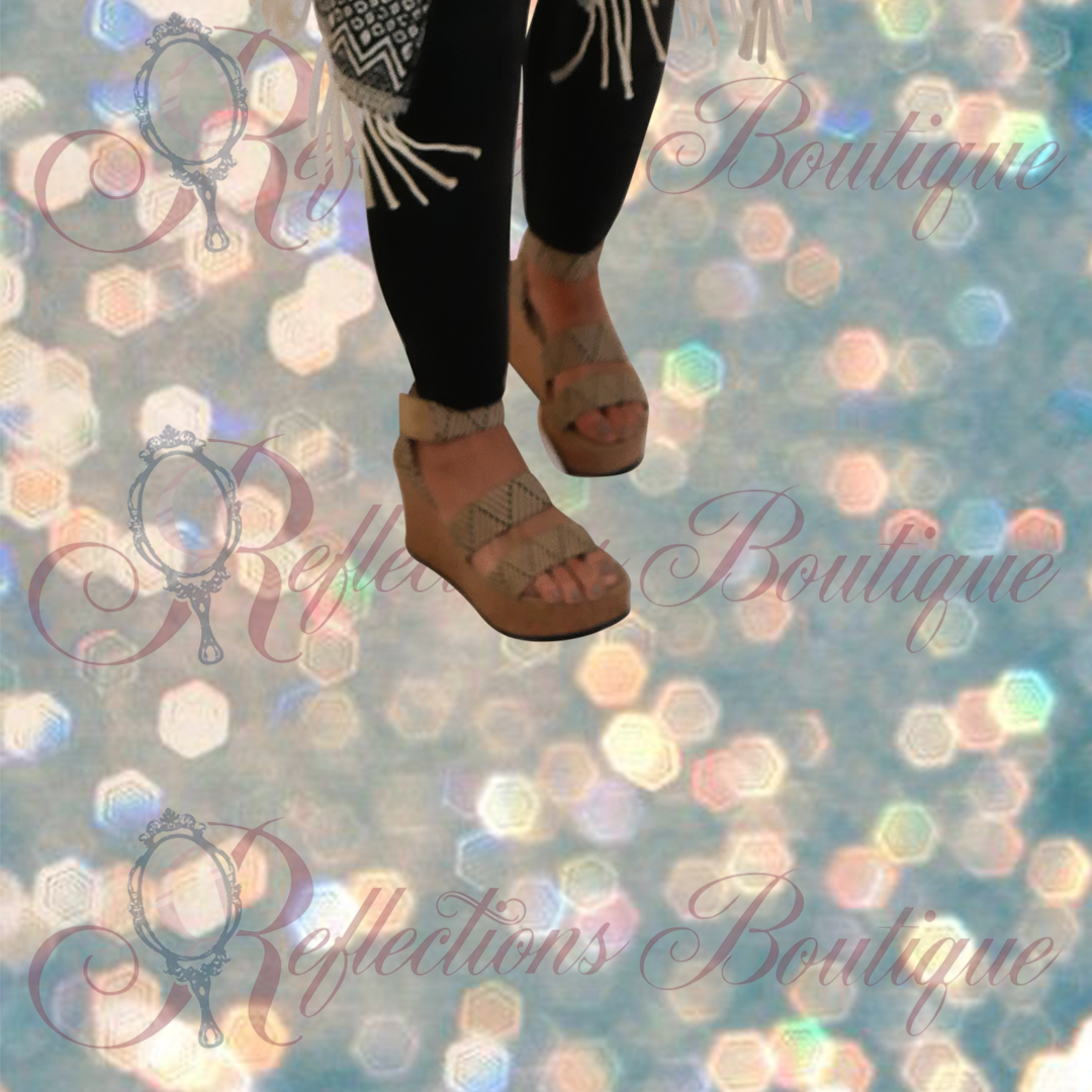 Madaline Girl Tan/Black Wedge