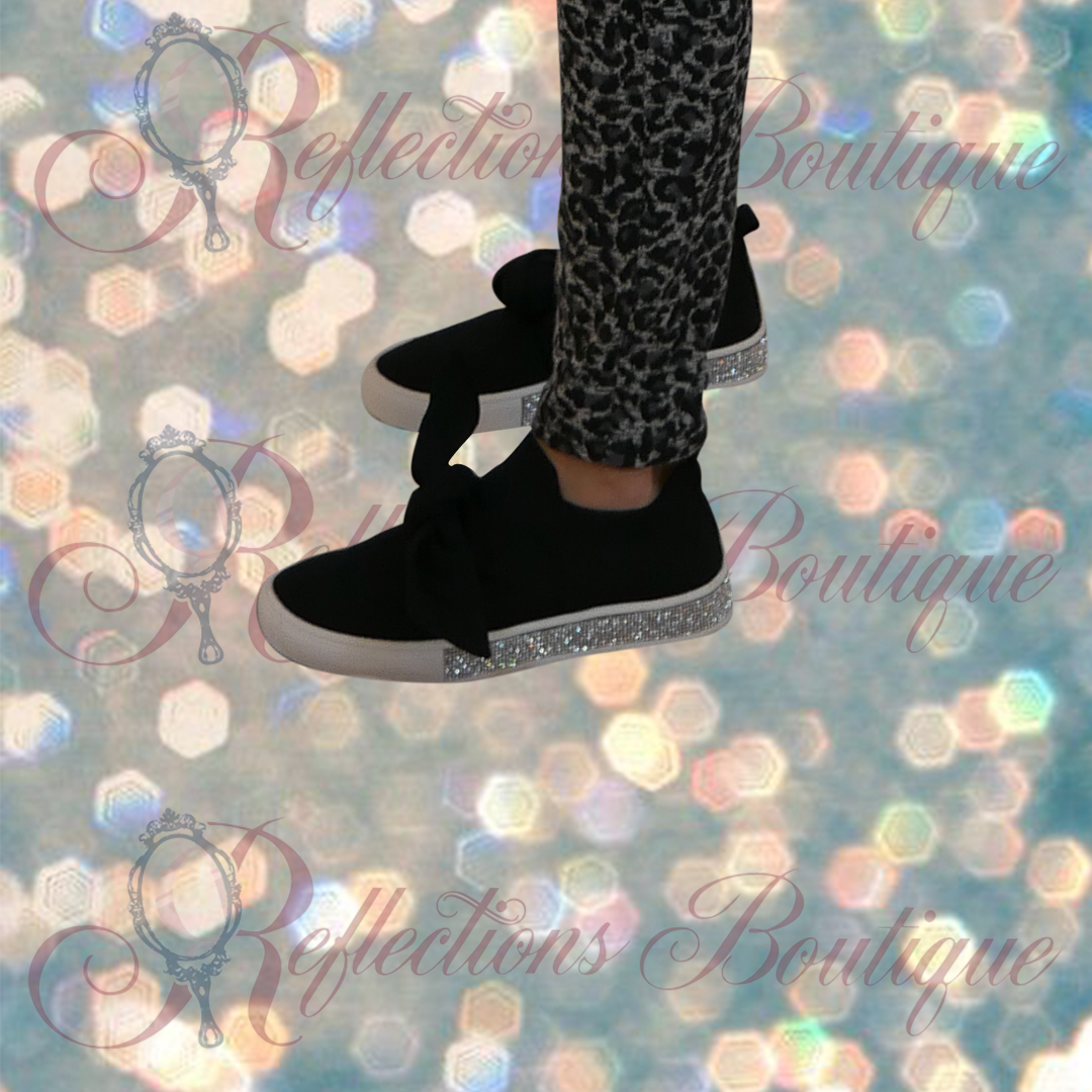 Bernie Mev Black Bow Slip-On
