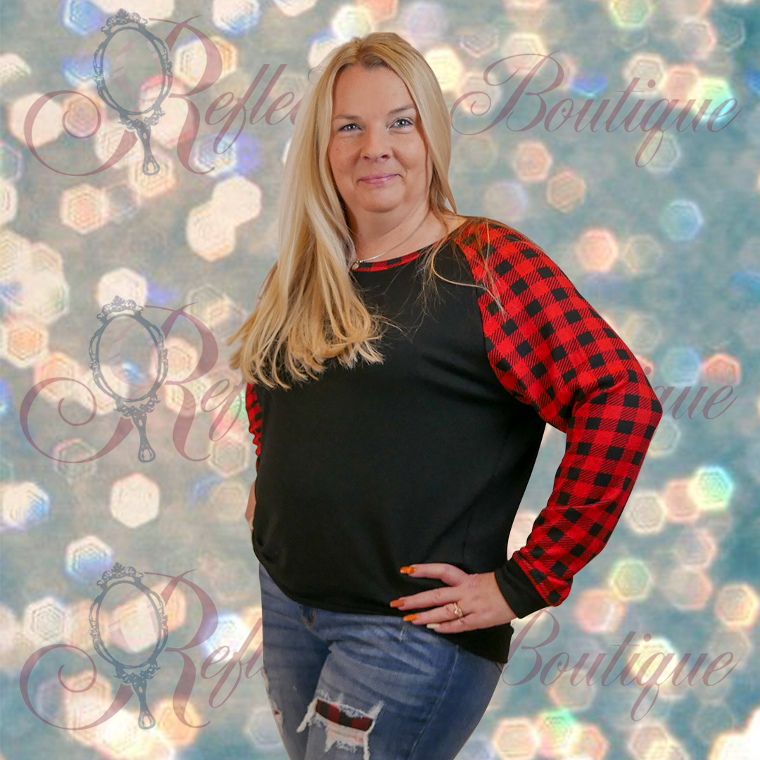 Coco Carmen Buffalo Plaid Sweater