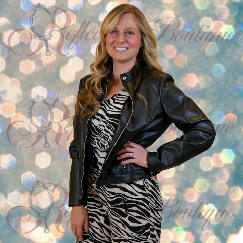 Robell Black Leather Zip Jacket