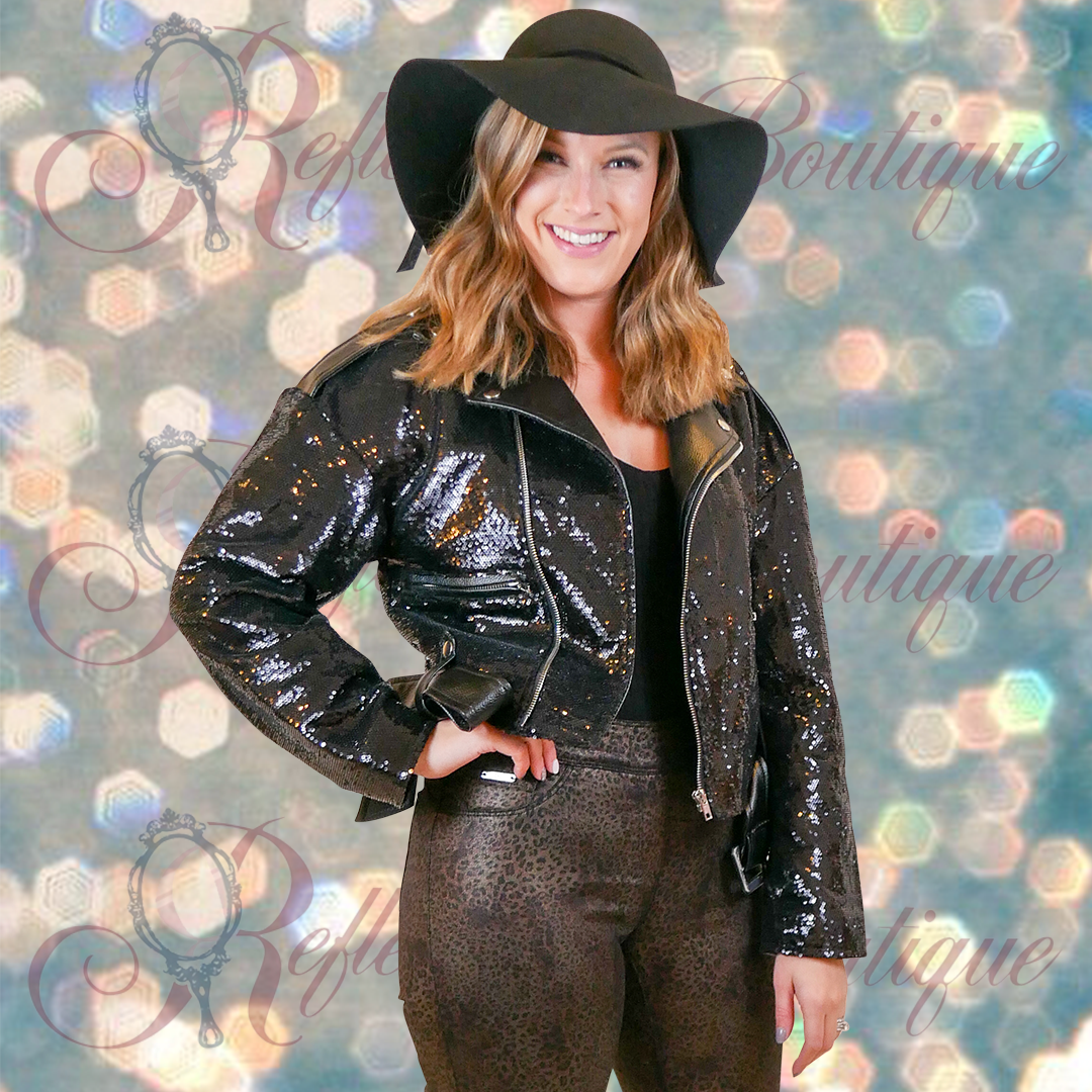 For Her Black Sequin Jacket