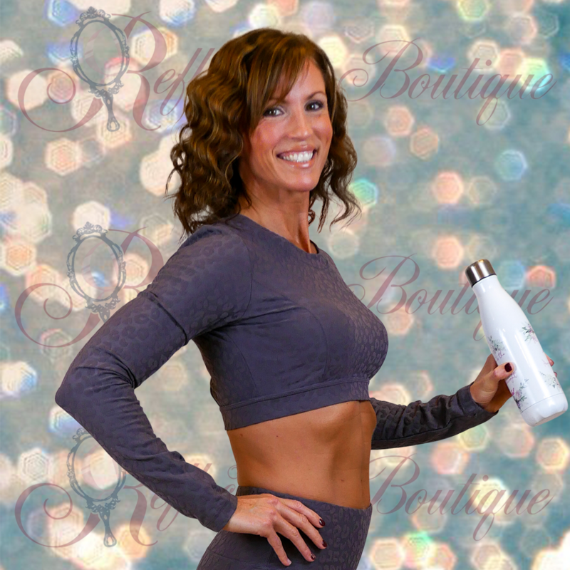 Mono B LS Textured Leopard Crop Top