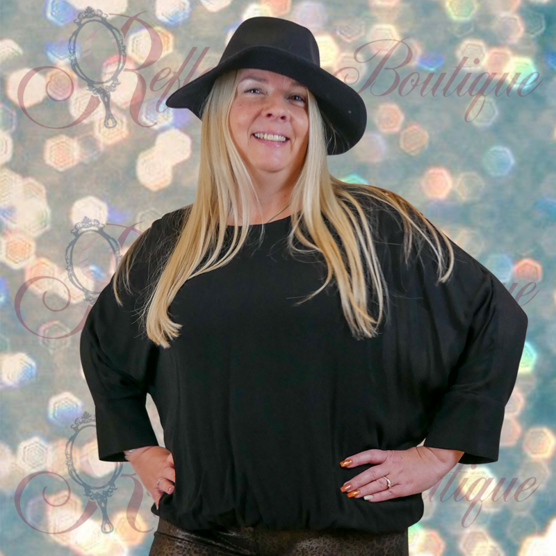 Liverpool Black Tie Back Dolman Top